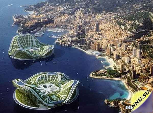 Плавающие города будущего в форме лилий