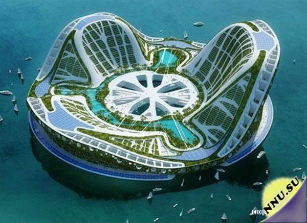 Плавающие города будущего в форме лилий