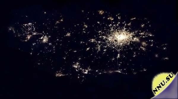 Огни ночных городов, вид из космоса